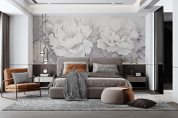 Elegant white floral arrangement on canvas Elegant white floral arrangement on canvas