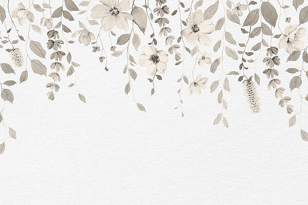 Soft botanical design on white backdrop Soft botanical design on white backdrop