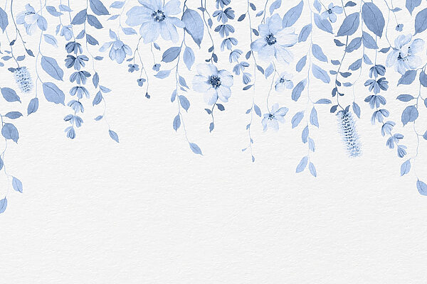 Blue flowers and leaves Blue flowers and leaves
