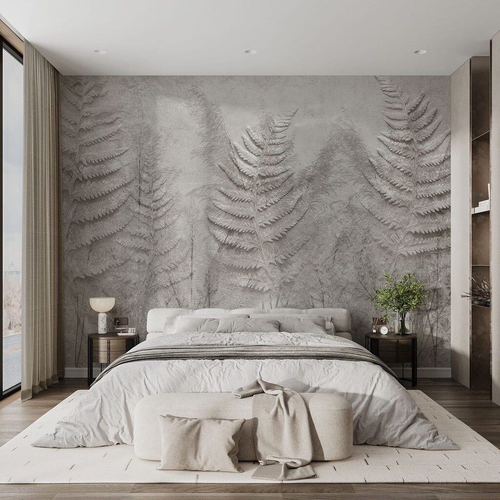 Fern fronds in a row