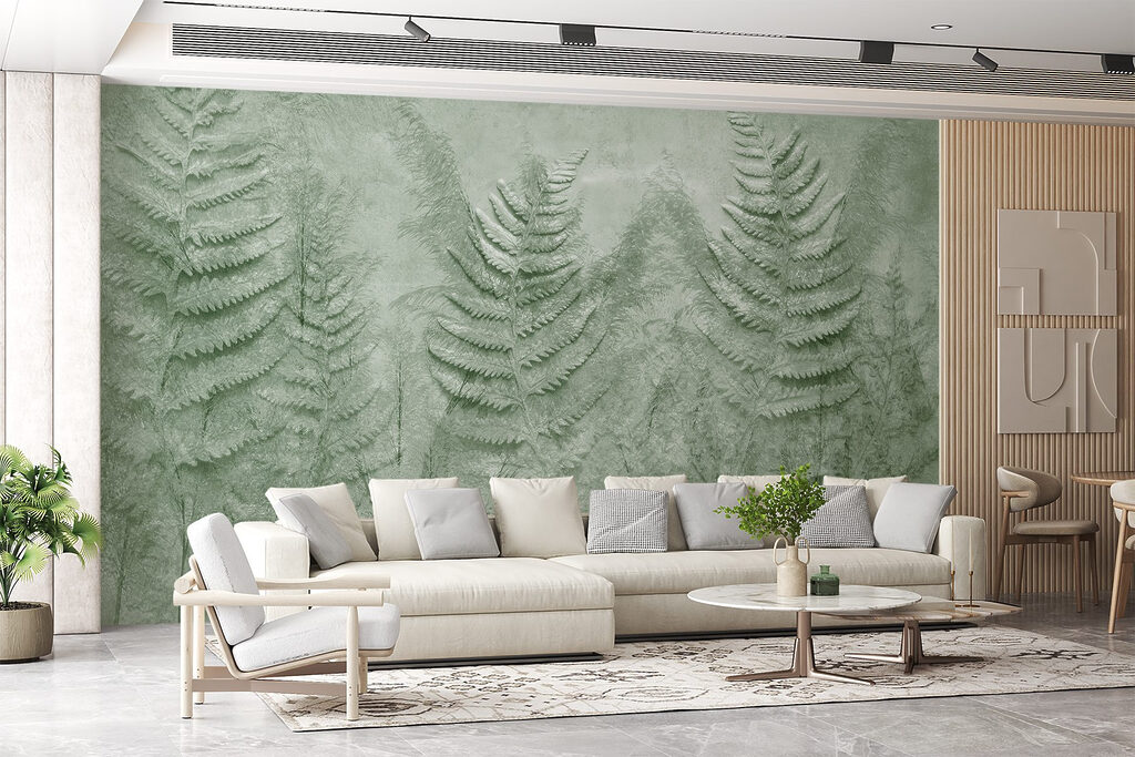 Fern fronds in a wall