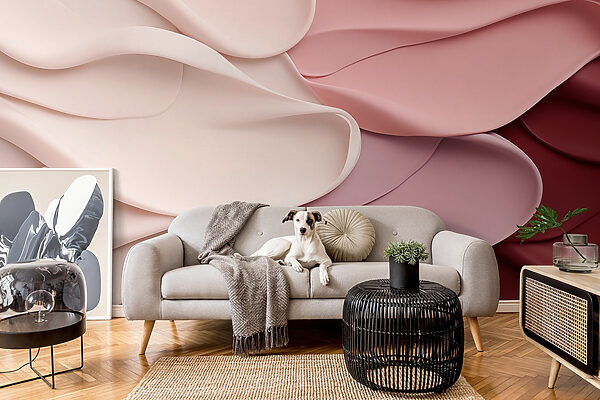 Group of pink and white wavy fabric Group of pink and white wavy fabric