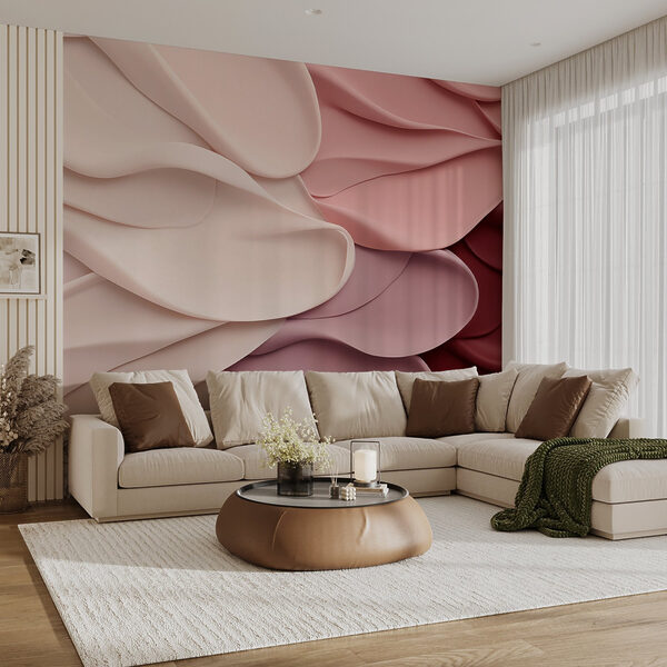 Group of pink and white wavy fabric Group of pink and white wavy fabric