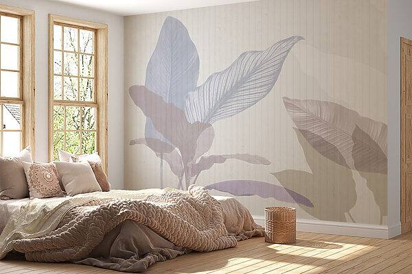 Gentle pastel leaves in soft tones Gentle pastel leaves in soft tones