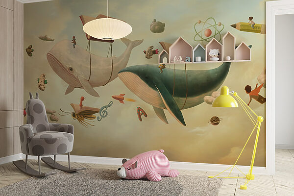 Whale and whale with books and a book on it Whale and whale with books and a book on it