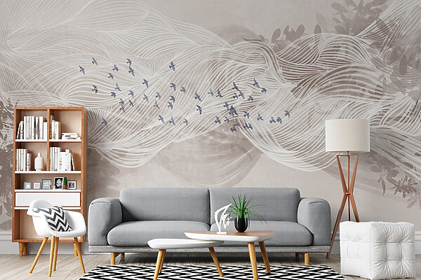 White and blue birds flying in the sky White and blue birds flying in the sky