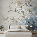 Wall mural Painting of a tree branch with leaves