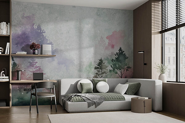 Painting of trees and plants Wall murals Painting of trees and plants