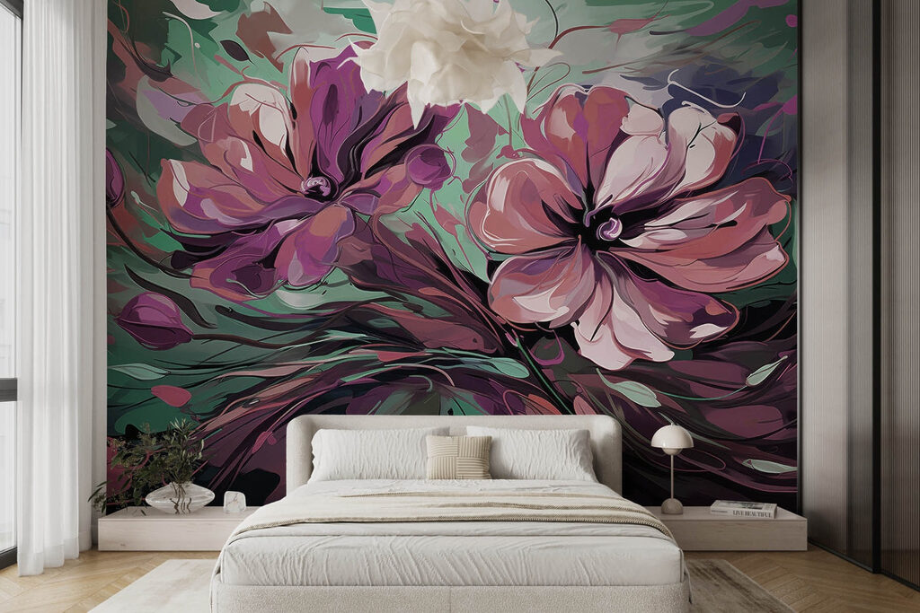 Painting of flowers on a surface Painting of flowers on a surface