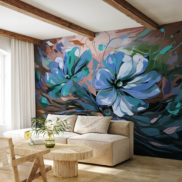 Painting of flowers on a surface Painting of flowers on a surface