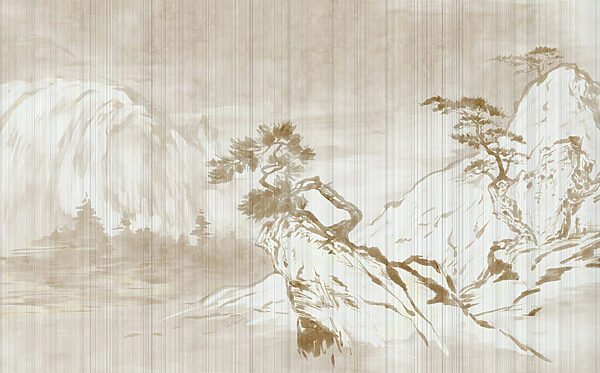 Painting of mountains and trees Painting of mountains and trees