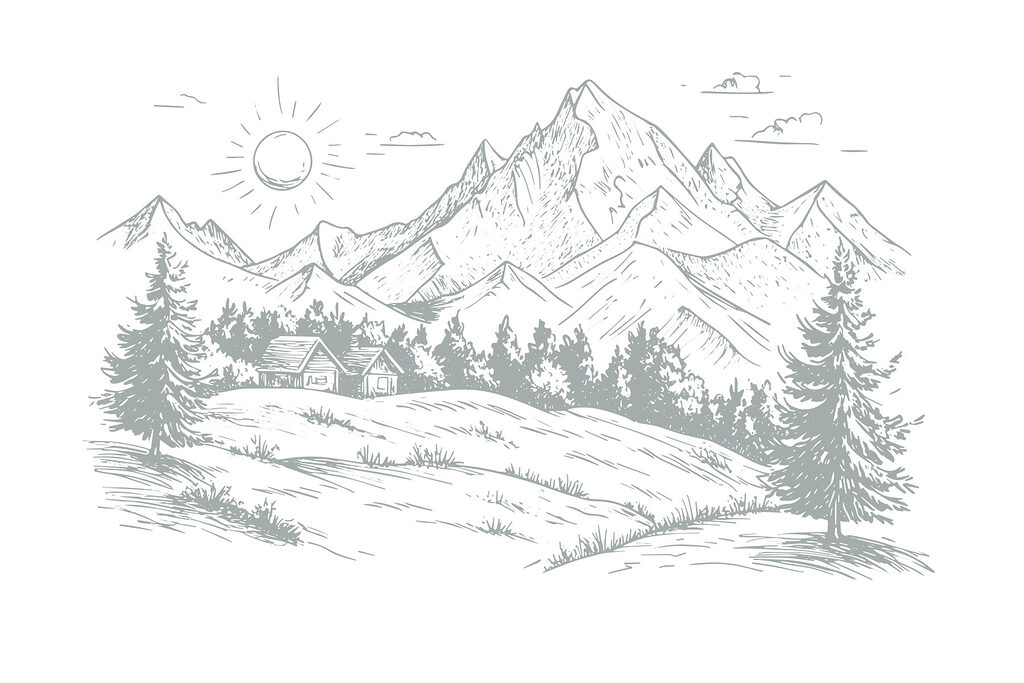 Landscape with trees and mountains Landscape with trees and mountains