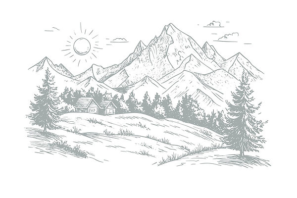 Landscape with trees and mountains Landscape with trees and mountains
