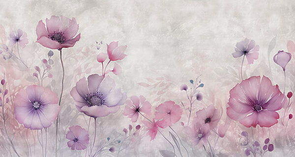 Painting of flowers on a white background w08908p 600x319 - Painting of flowers on a white background