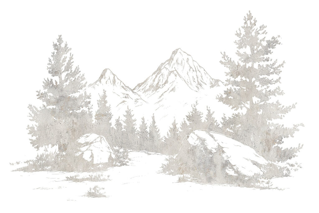 Drawing of a mountain range Drawing of a mountain range