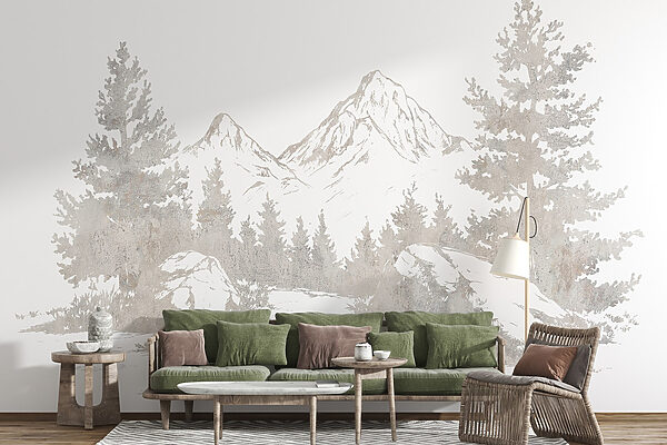 Drawing of a mountain range Drawing of a mountain range