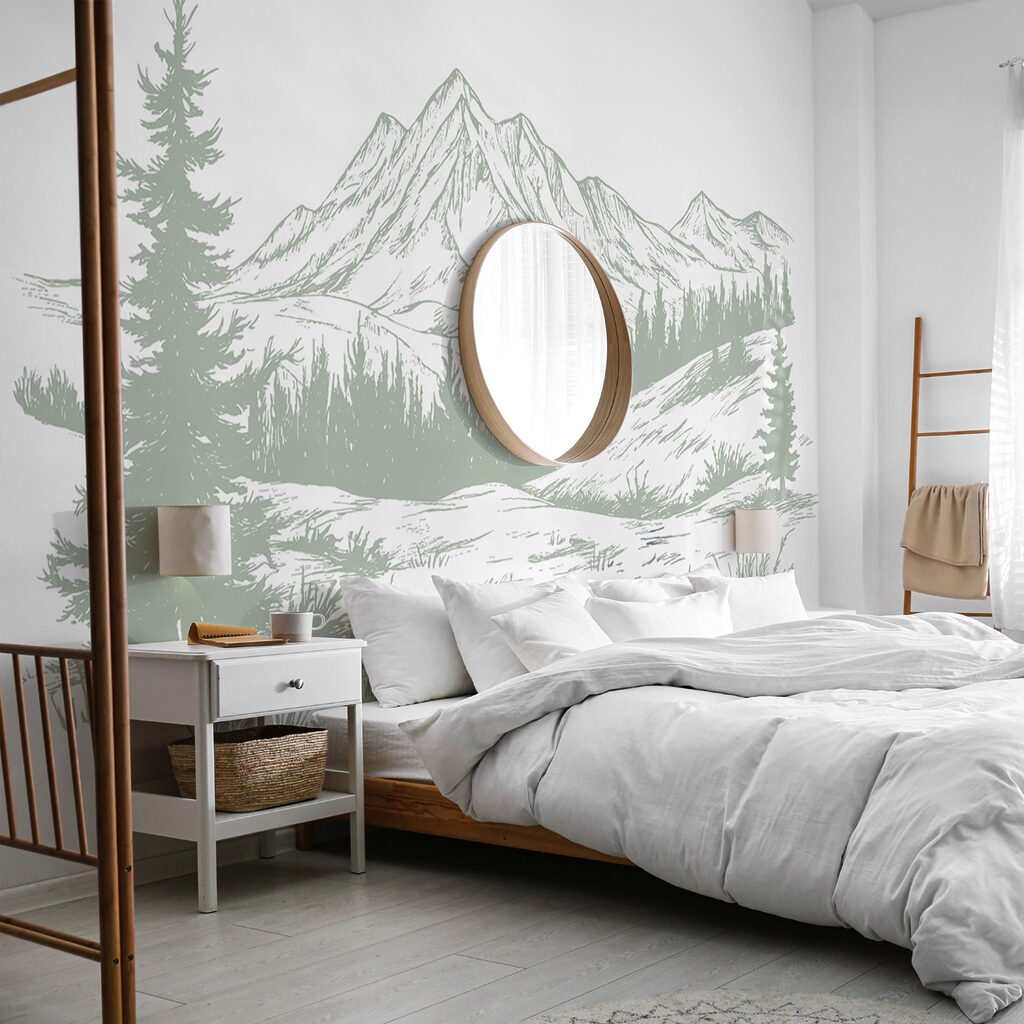 Drawing of a mountain range