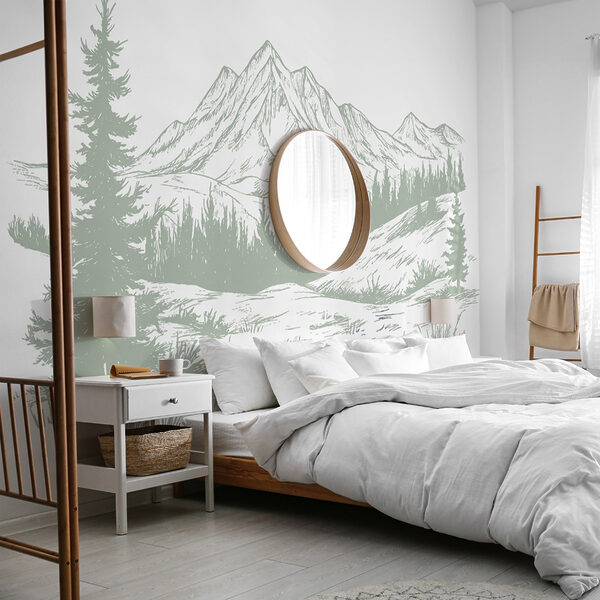 Drawing of a mountain range