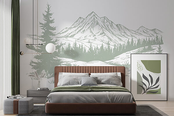 Drawing of a mountain range