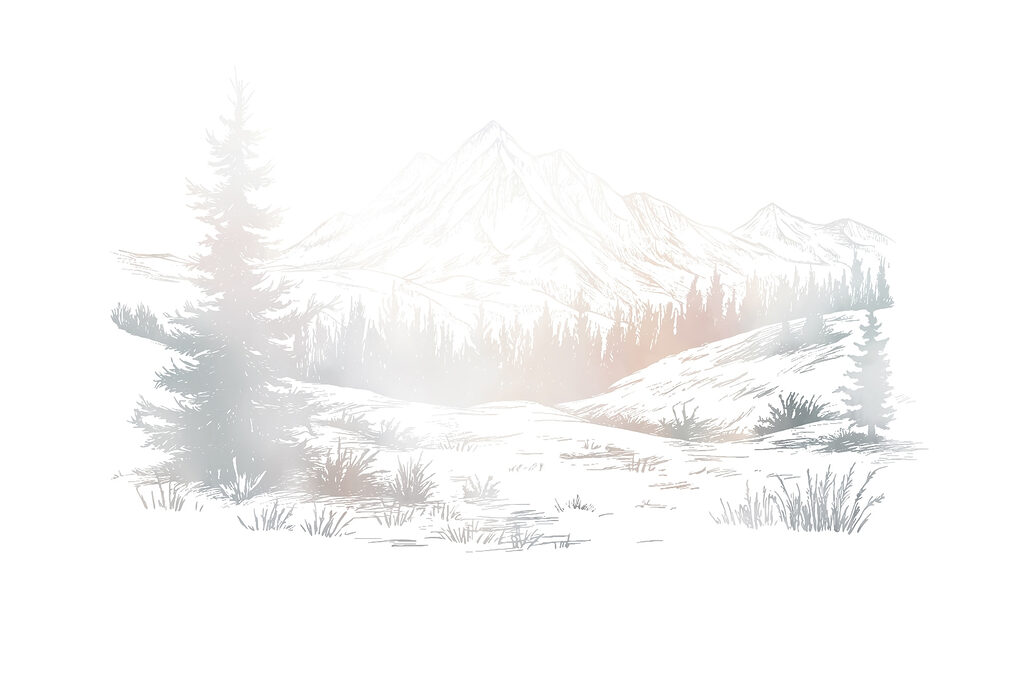 Landscape with trees and mountains