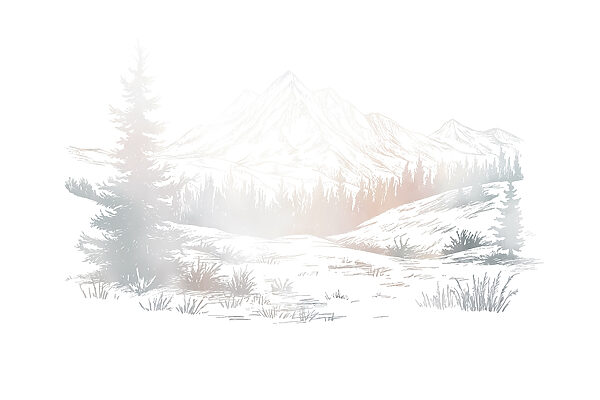 Landscape with trees and mountains