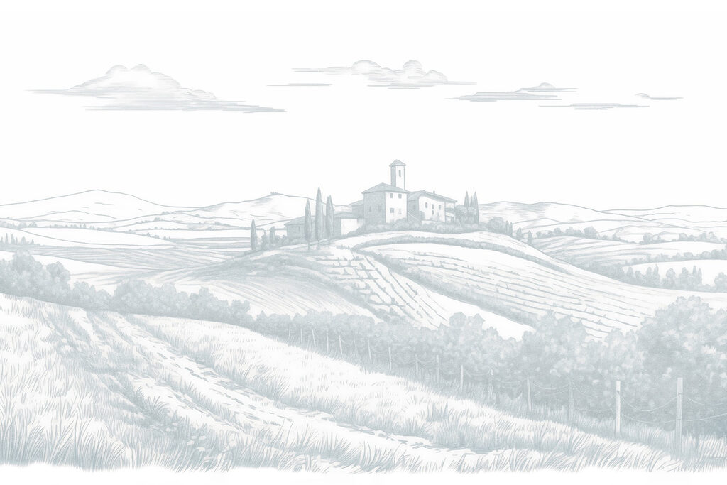 Landscape with a house and trees Landscape with a house and trees