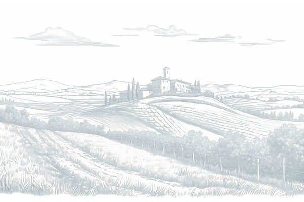 Landscape with a house and trees Landscape with a house and trees