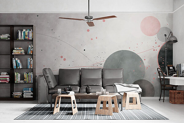 Grey and pink circles and lines Grey and pink circles and lines