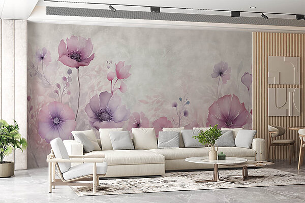 Painting of flowers on a white background w08908pig31r 600x400 - Painting of flowers on a white background