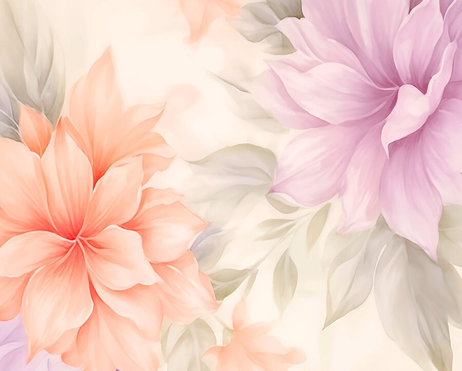 Soft florals in gentle pastel hues.