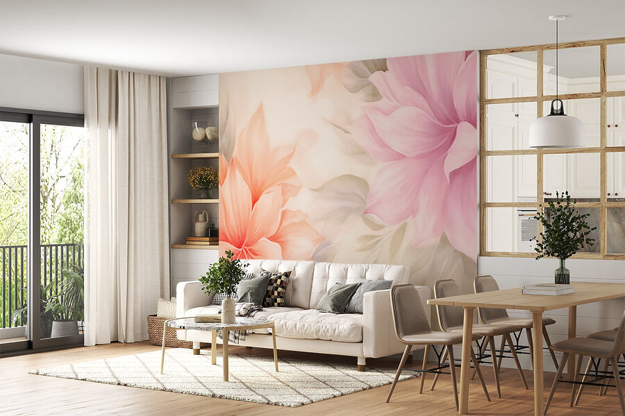 Soft florals in gentle pastel hues.