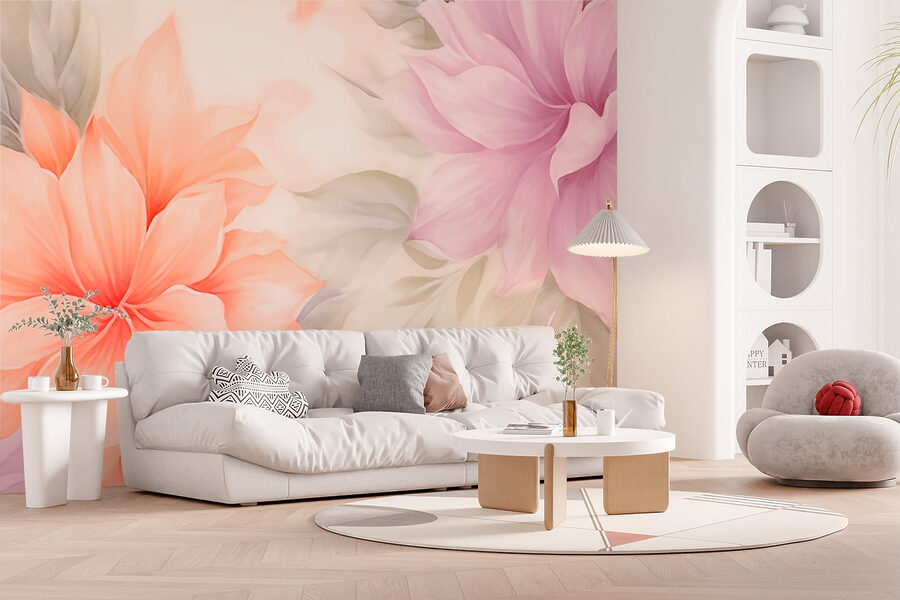 Soft florals in gentle pastel hues.
