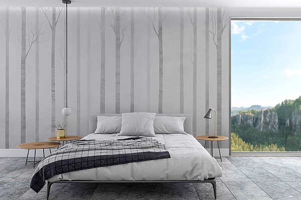 Wall murals Group of trees in fog (SKU: w03386) Wall murals Wall murals Group of trees in fog (SKU: w03386)