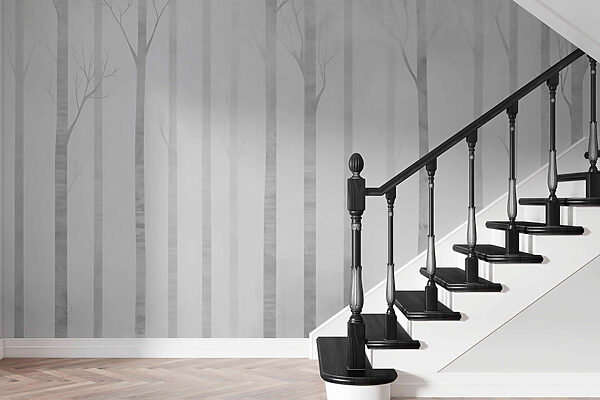 Group of trees in fog Group of trees in fog