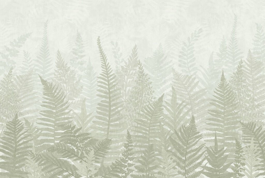 Fern leaves in a foggy environment Fern leaves in a foggy environment