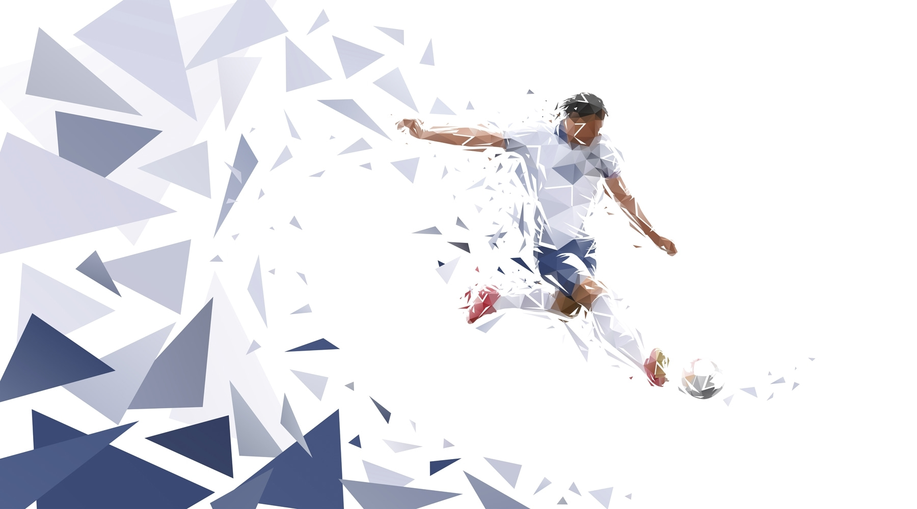 Man kicking a football ball w03289p - Man kicking a football ball