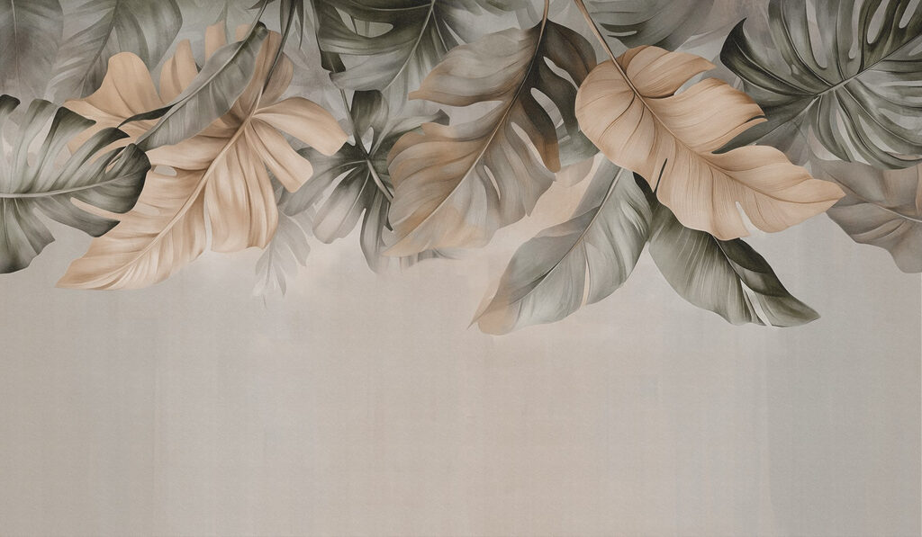 Elegant leaves in soft tones. Elegant leaves in soft tones.