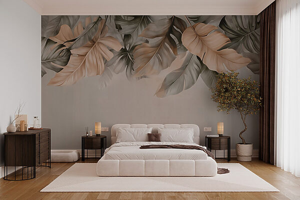 Elegant leaves in soft tones. Elegant leaves in soft tones.