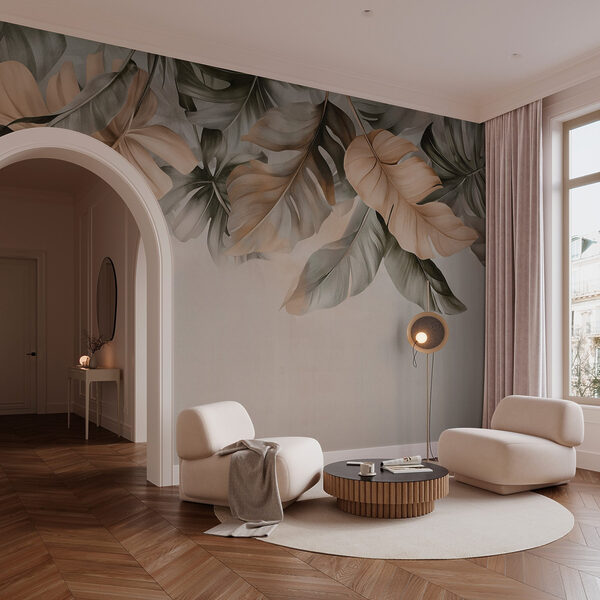 Elegant leaves in soft tones. Elegant leaves in soft tones.