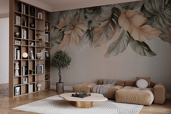 Elegant leaves in soft tones. Elegant leaves in soft tones.
