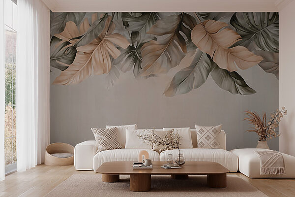 Elegant leaves in soft tones. Elegant leaves in soft tones.