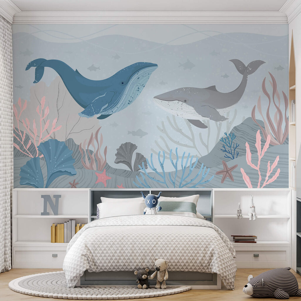 Whale and whale under water Whale and whale under water