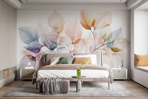 Delicate leaves in soft hues. Delicate leaves in soft hues.