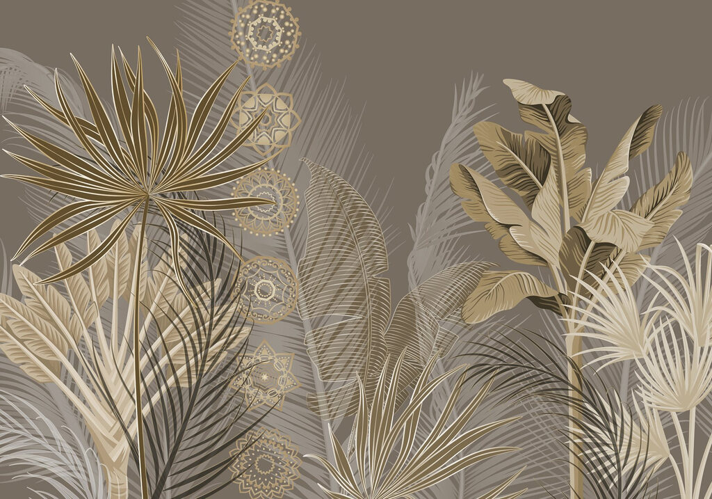 Tropical leaves in subtle hues Tropical leaves in subtle hues