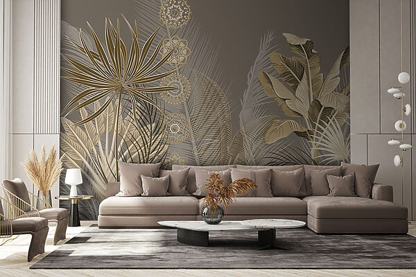 Tropical leaves in subtle hues Tropical leaves in subtle hues