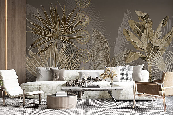 Tropical leaves in subtle hues Tropical leaves in subtle hues