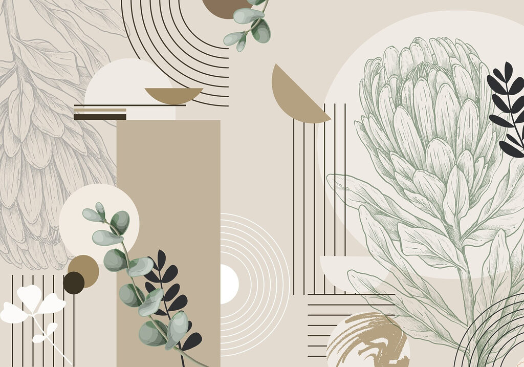 Wallpaper with a plant and leaves Wallpaper with a plant and leaves