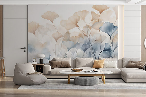 Painting of flowers with leaves Painting of flowers with leaves