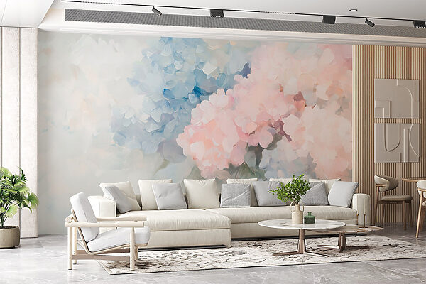 Painting of flowers on a white background Painting of flowers on a white background