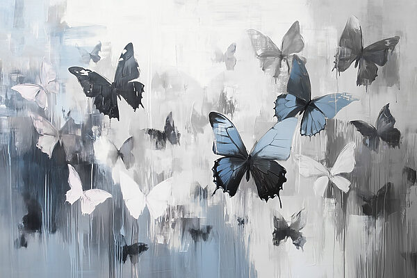 Painting of butterflies flying w08924p 600x400 - Painting of butterflies flying